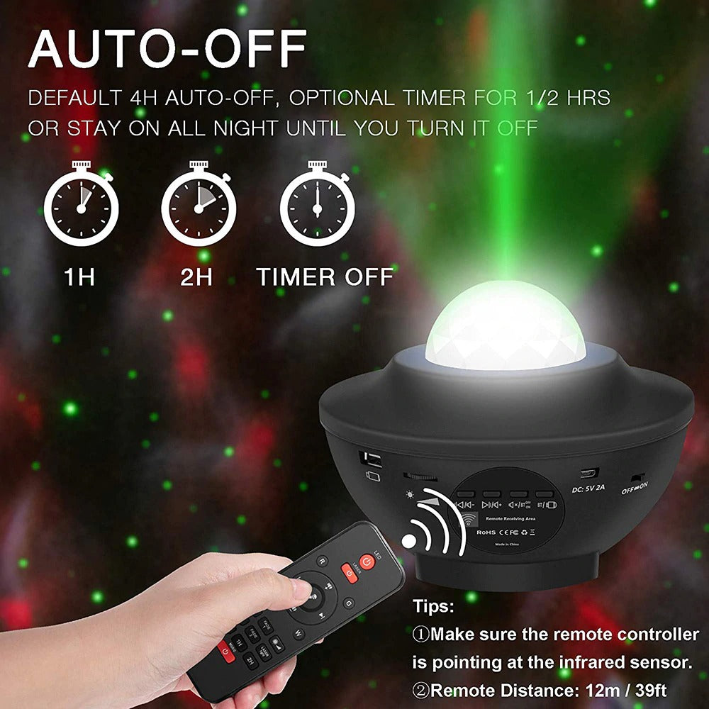 USB LED Star Night Light Music Starry Water Wave LED Projector