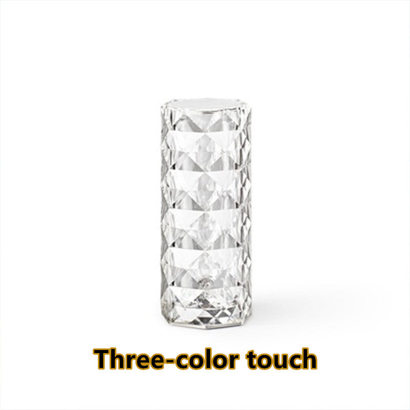 Touch Dimming Atmosphere Diamond Night Light Rose Projector Lamp