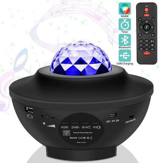 USB LED Star Night Light Music Starry Water Wave LED Projector